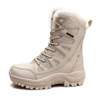 TANSENLANG Crew Combat Boots Unisex Beige
