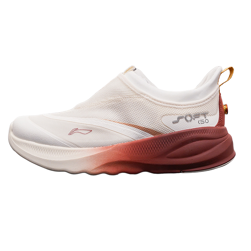 Li-Ning Li Ning SOFT GO 2 Cushioning Abrasion Resistant Breathable Coverage Low top Casual Shoes Women's White Red