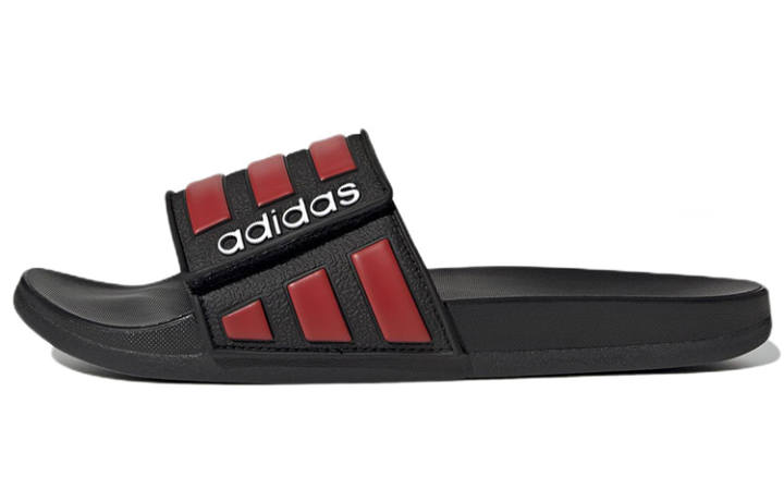 Adidas Adidas Adilette Rubber Sole Slip Resistant Slide Slippers Men's Black Red