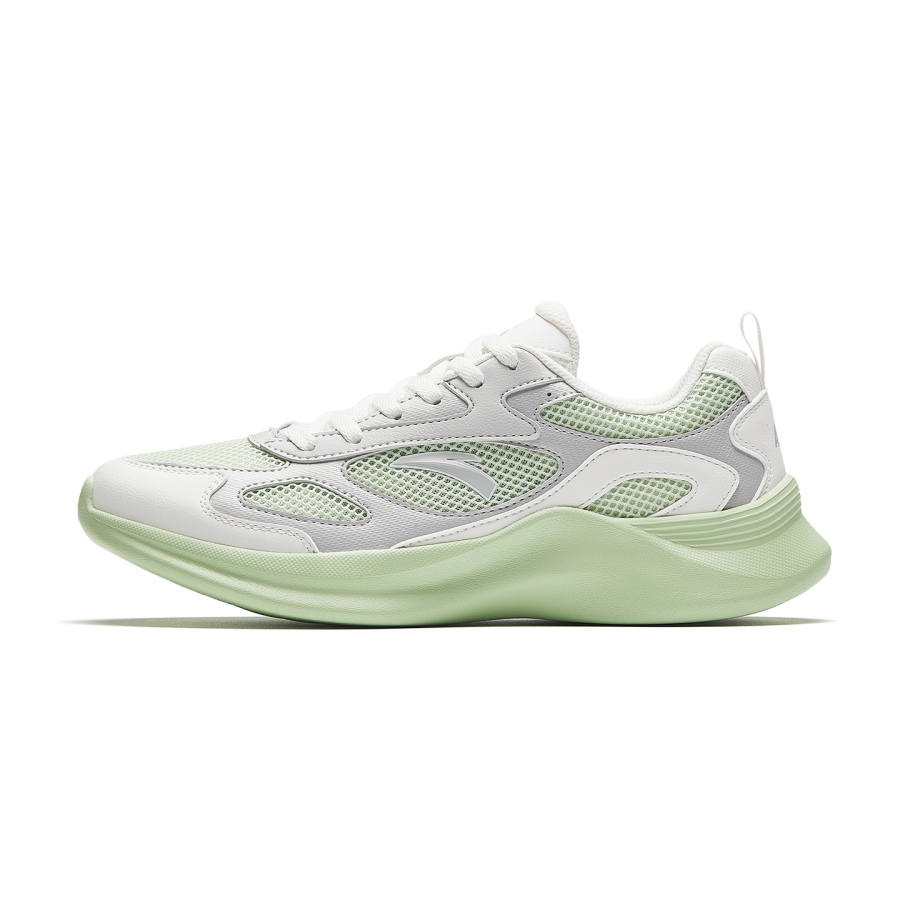 Anta Cushioning Abrasion Resistant Lightweight Low top Casual Shoes Women's White Green