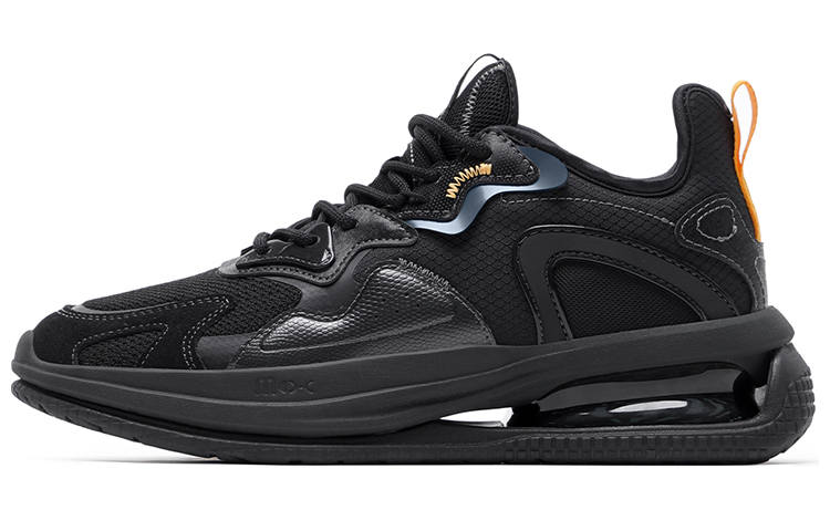 Anta Textile, Synthetic Leather Cushioning Slip Resistant Low top Casual Shoes Men's Black