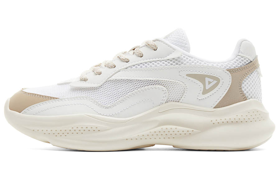 PEAK Cloud Course, Mesh Slip Resistant Lightweight Rebound Low top Casual Shoes Women's All White
