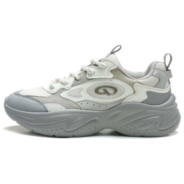 QIAODAN Classic And Versatile Slip Resistant Abrasion Resistant Low top Casual Shoes Women's White Gray