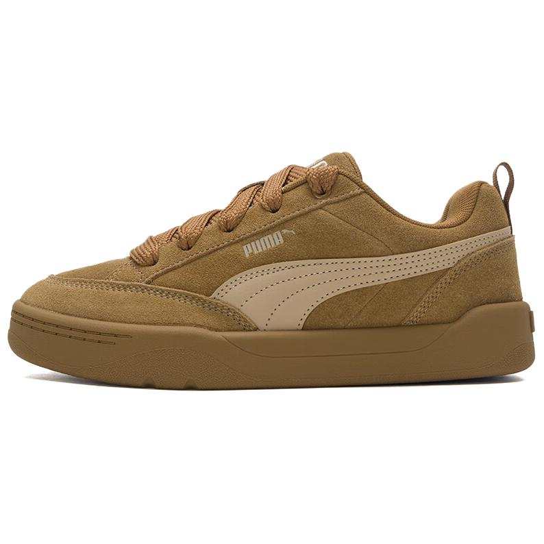 PUMA Park Lifestyle Cow Split Leather Skateboard Shoes Unisex Brown