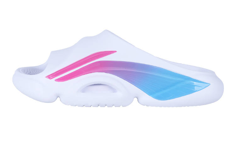 Li-Ning Li Ning Speed 8 EVA Slip Resistant Slide Slippers Men's White Pink Blue Cotton Candy PE Version