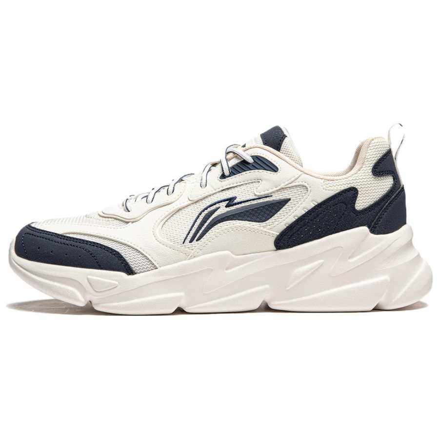 Li-Ning Li Ning Cloud Sea Cushioning Slip Resistant Abrasion Resistant Support Casual Shoes Men's Blue White