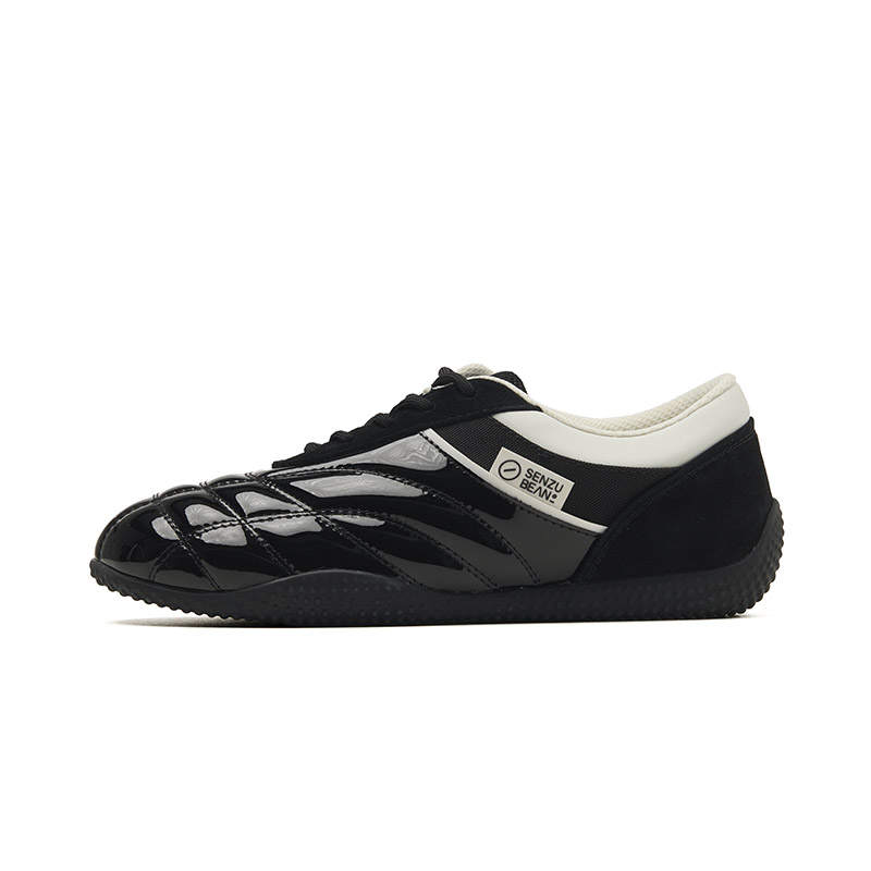 Senzubean Slip Resistant Abrasion Resistant Low top Casual Shoes Unisex Satin Night Black