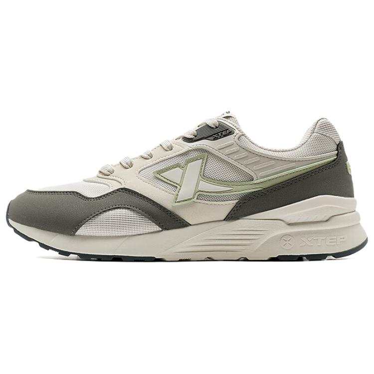 XTEP Slip Resistant Abrasion Resistant Low top Casual Shoes Men's Gray White Green
