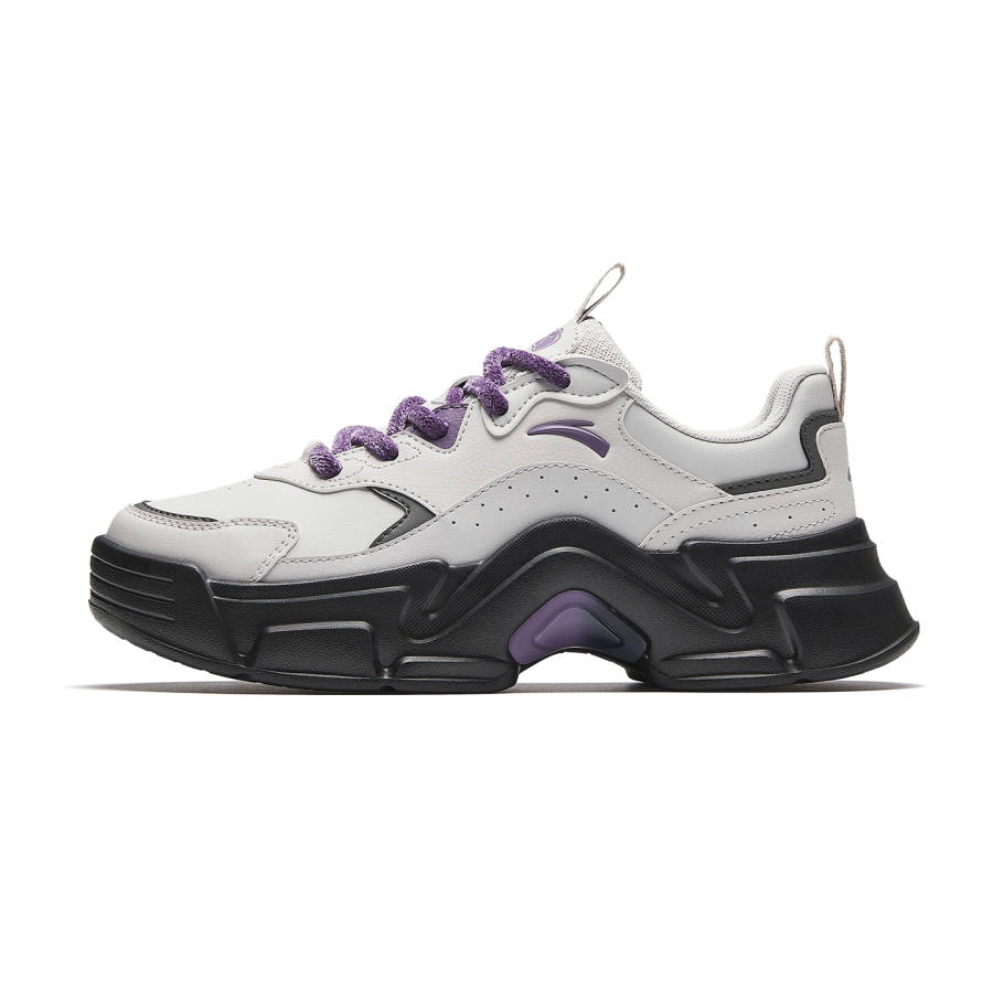 Anta Rabbit Shoes Slip Resistant Abrasion Resistant Casual Shoes Women's White Black Purple
