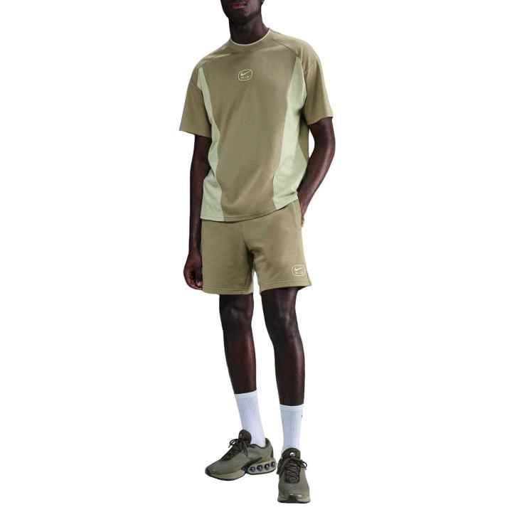 Nike Nike T Shirts Men's Unisex Olive Green/Olive Glow Crew Neck Moderate
