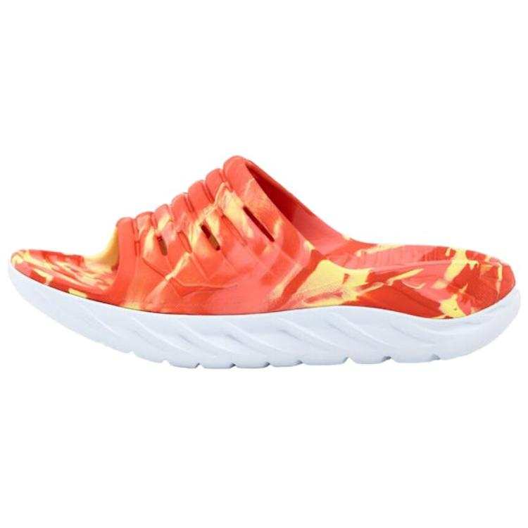 HOKA ONE ONE Ora Recovery Slide Swirl Yellow Pear Fiesta