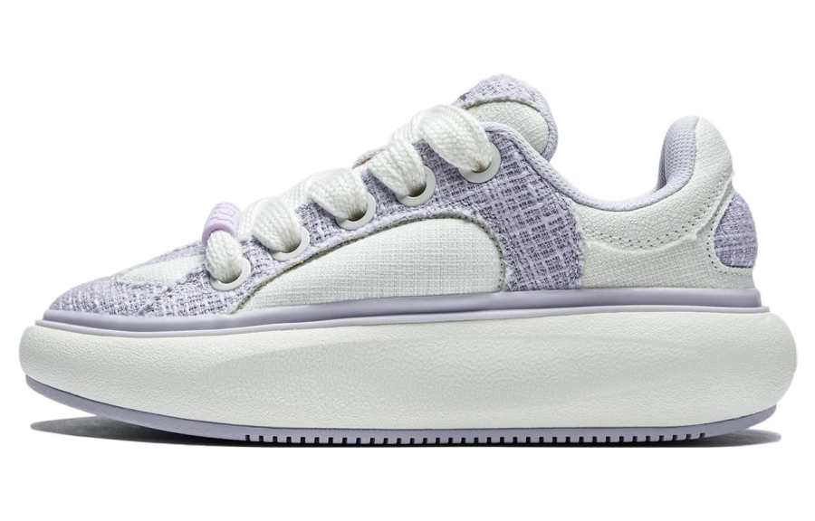 Li-Ning Li Ning Yun You C4D Comfortable Cushioning, Wear Resistant Low top Casual Shoes Women's Beige White Purple