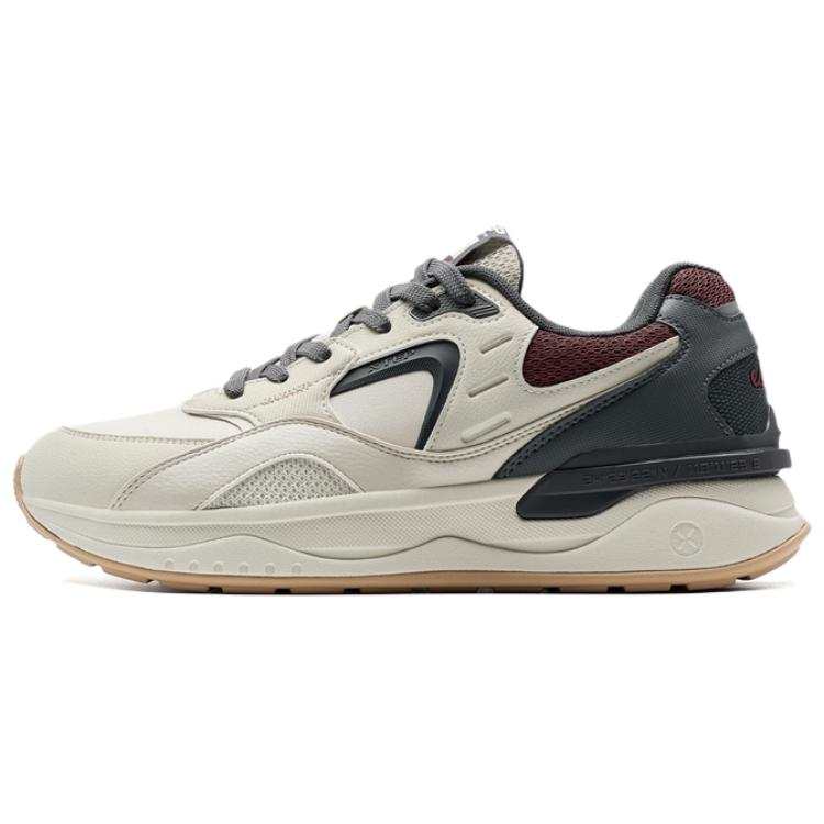 XTEP XTEP Coverage Lightweight Height Increasing Low top Casual Shoes Men's Tea White Gray