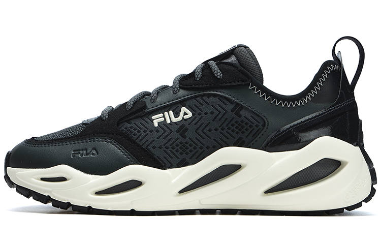 FILA CRYPTO Textile, Synthetic Leather, TPU Abrasion Resistant Low top Casual Shoes Women's Lost Black