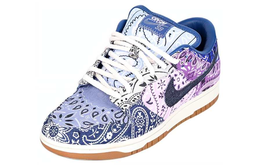 Nike THE SHOE SURGEON x Nike Slip Resistant Abrasion Resistant Low top Casual Shoes Men's Blue Purple