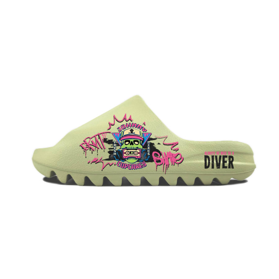 Adidas Originals Yeezy Slide Slip Resistant Slide Slippers Unisex Green