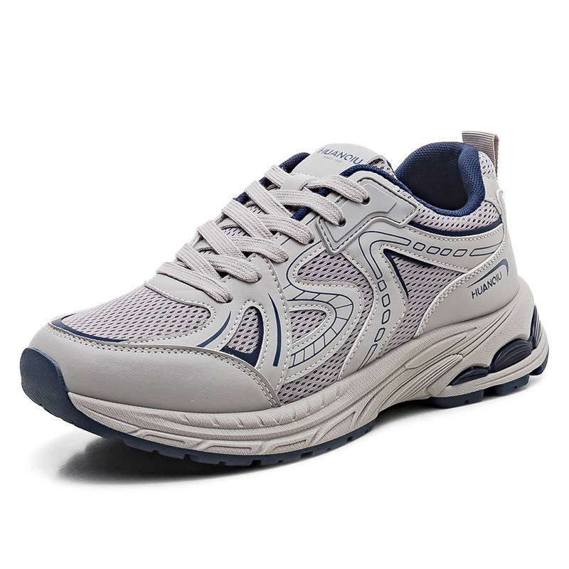 HUANQIU Balance Lightweight Height Increasing Low top Casual Shoes Men's Gray Blue