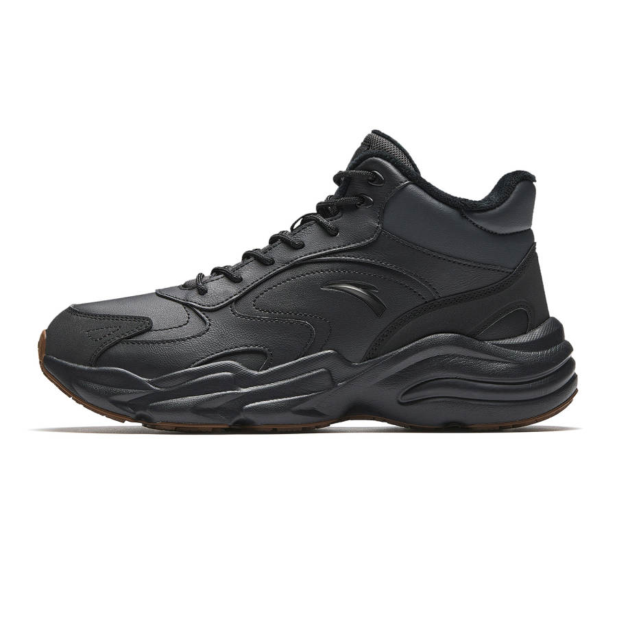 Anta Walker Leather Synthetic Leather, Textile Lining Fleece Lined Abrasion Resistant Thermal High top Casual Shoes