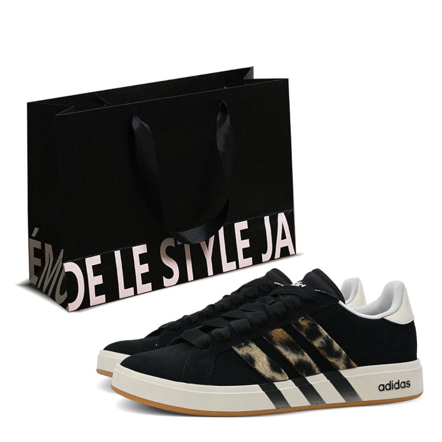 Adidas Adidas Grand Court Base 00s Leopard Print Shopping Bag Abrasion Resistant Abrasion Resistant Low top Skateboard Shoes