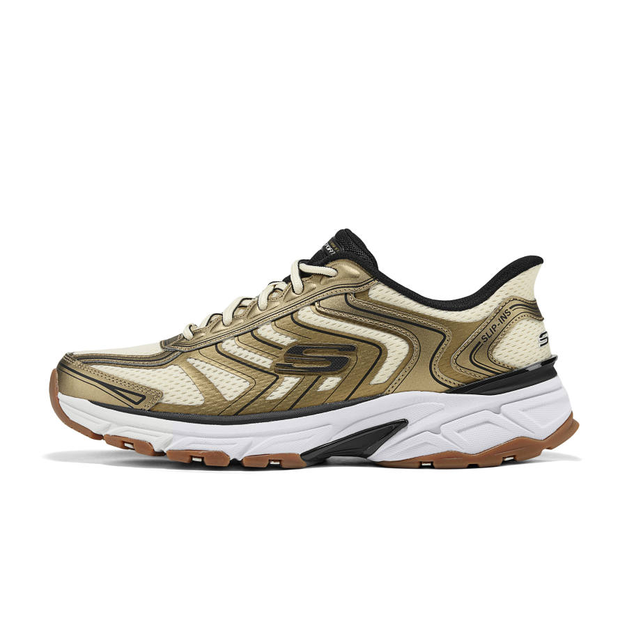 Skechers Silver Wing Shoes Lightweight Low top Casual Shoes Men's Gold