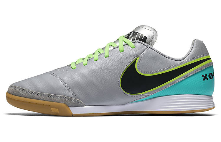 Nike Nike Tiempo Genio 2 Soccer Shoes Men's Low Top Silver/Black/Green