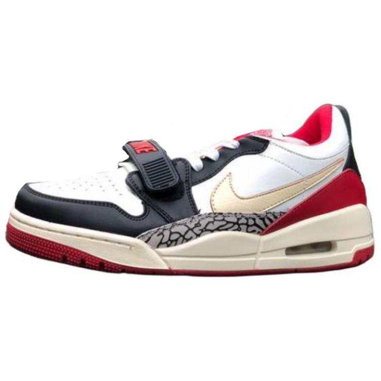 Jordan Jordan Air Jordan 3 Slip Resistant Abrasion Resistant Low top Casual Shoes Unisex Black Red