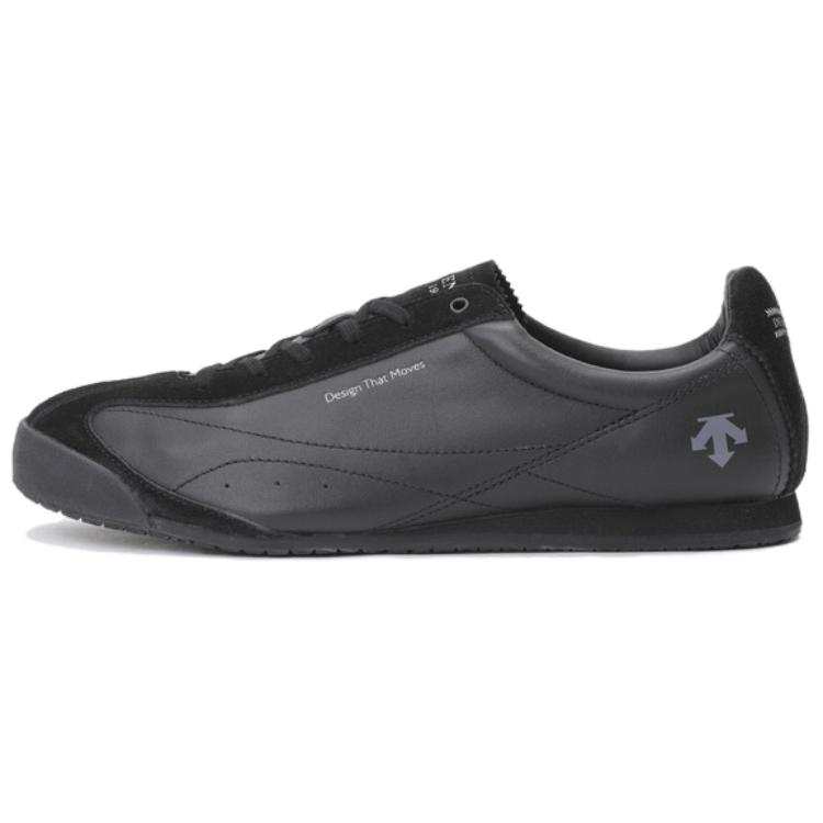 DESCENTE Cow Leather Low top Casual Shoes Unisex Black