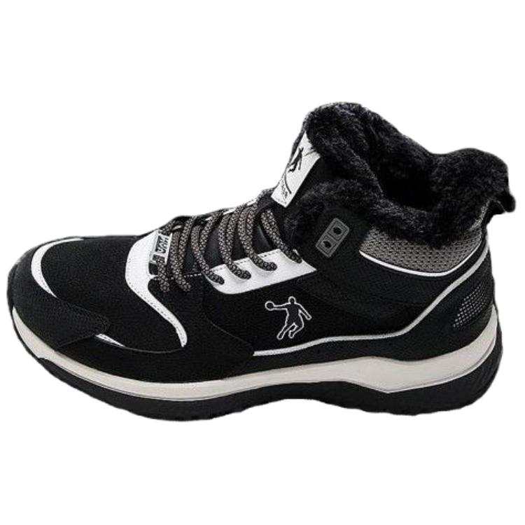 QIAODAN Versatile Comfortable Minimalist Style, Fleece Lined Slip Resistant Low top Casual Shoes Men's Black White