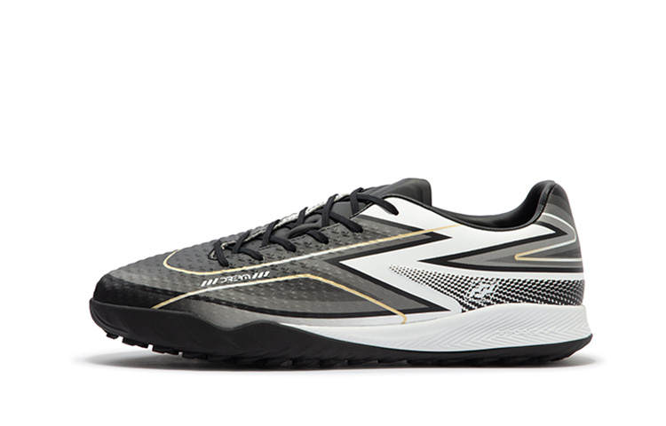 361° Dream Chaser TF The Dark Knight Cushioning Slip Resistant Abrasion Resistant Soccer Shoes Unisex Black White Gray