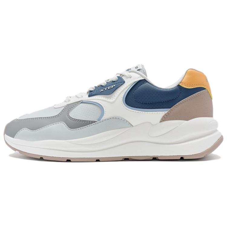 XTEP Light Year Wear resistant And Lightweight Low top Casual Shoes Men's White Blue Gray