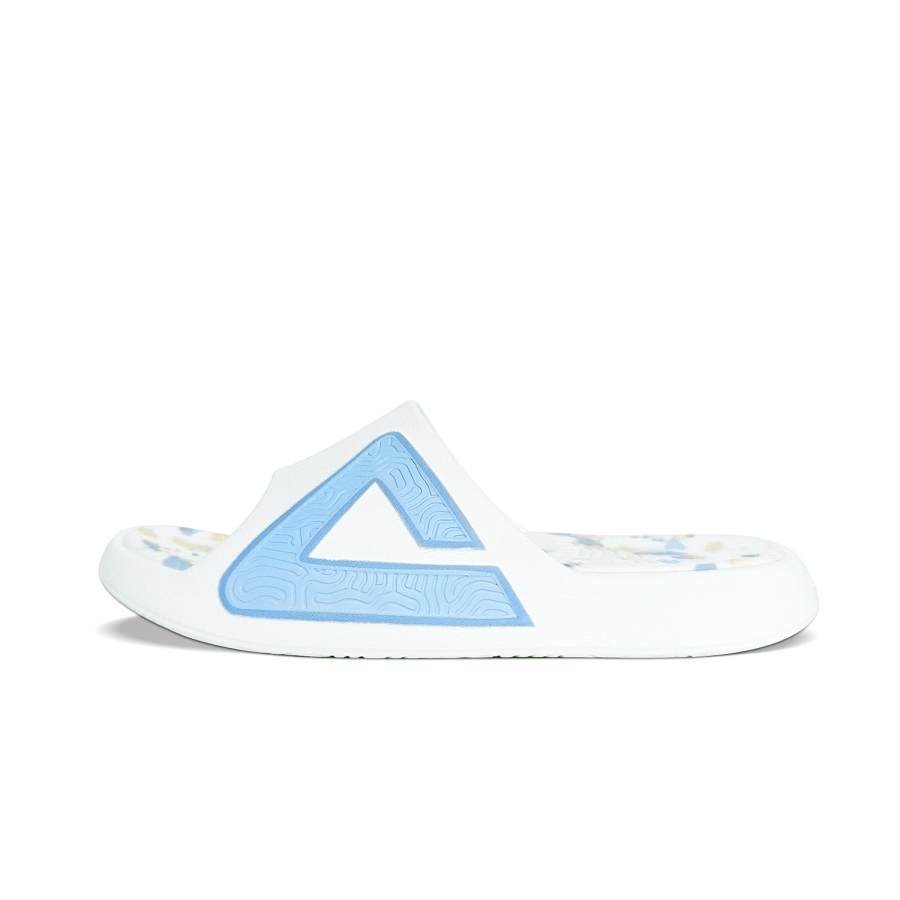 PEAK Tai Ji1.0 EVA Odor Resistant Abrasion Resistant Slide Slippers Men's Ecru Light Blue