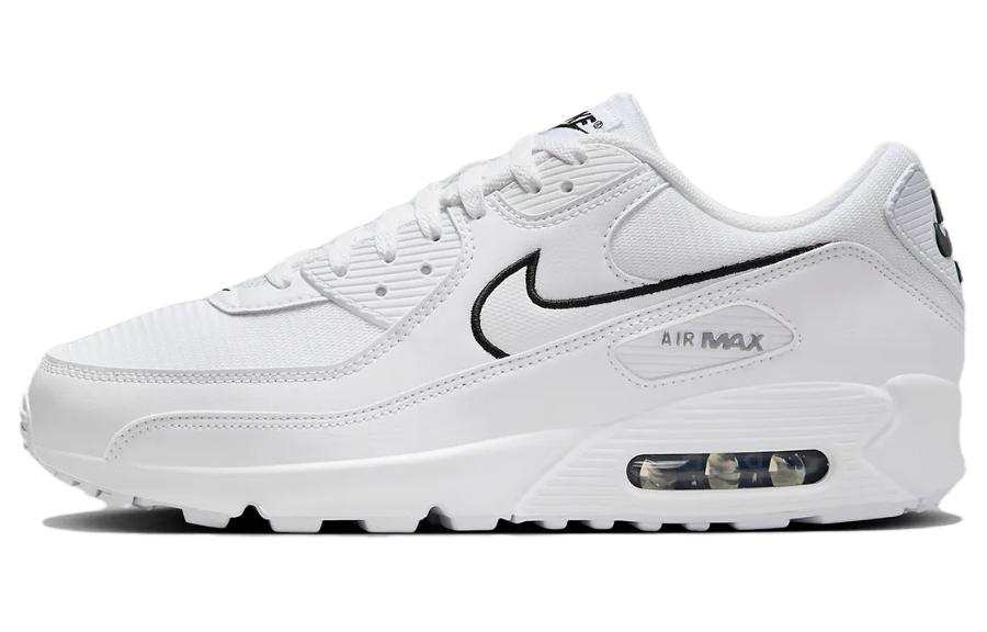 Nike Nike Air Max 90 Cushioning Abrasion Resistant Cushioning, Wear Resistant Low top Casual Shoes Unisex White