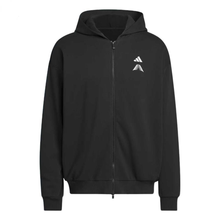 Adidas Adidas Sweatshirts Unisex Black Hooded Moderate Cardigan