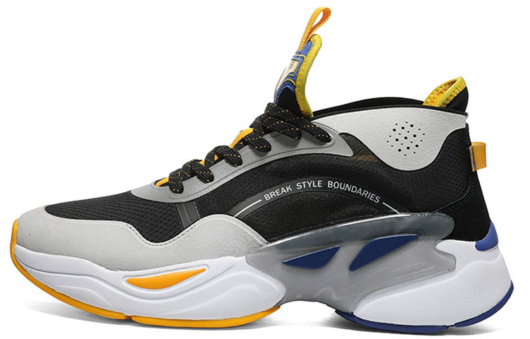 PEAK Taichi, Illusionary Breathable Coverage Rebound Breathable Coverage Rebound Mid top Sports Casual Shoes Black Gray