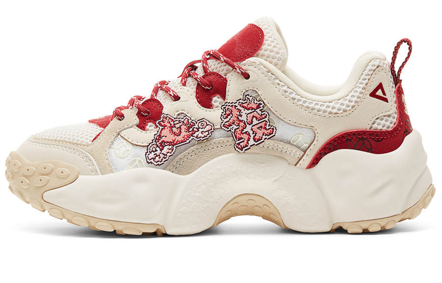 PEAK Taichi Beiguo Low top Casual Shoes Women's Canvas White Red