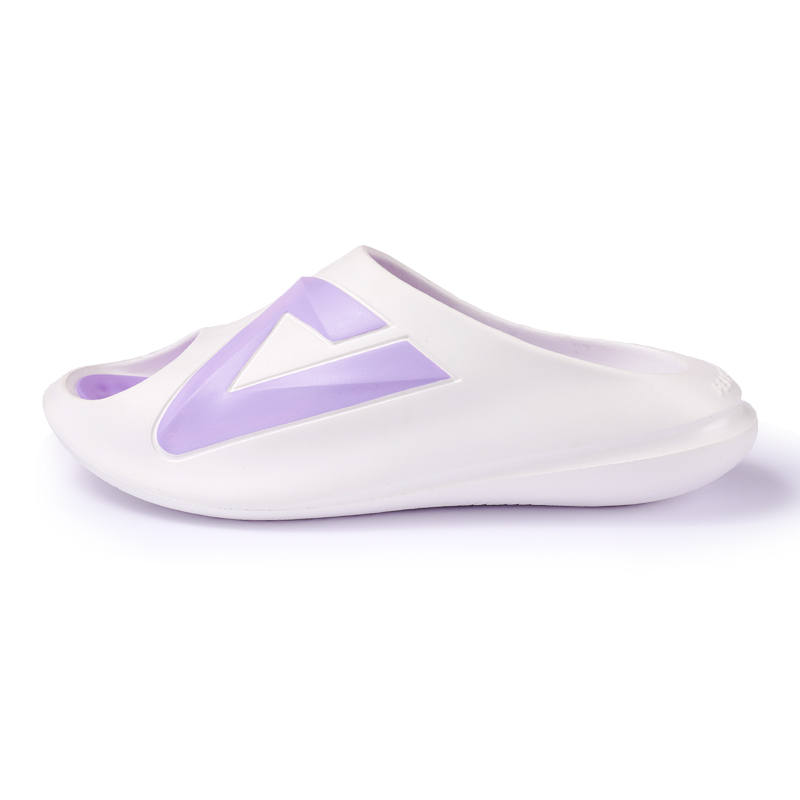 PEAK Slip Resistant Abrasion Resistant Taichi Chubby Slippers, Sports Slippers Unisex White Purple