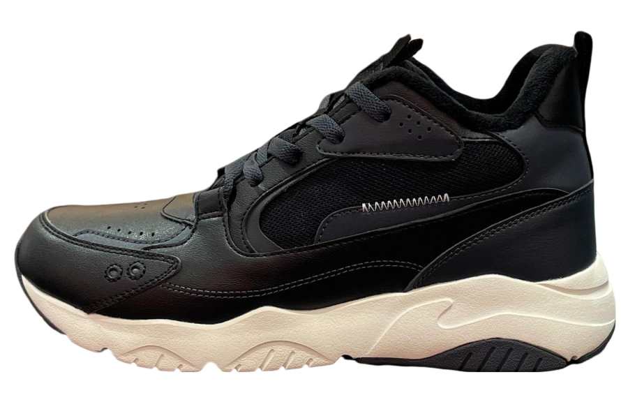 Li-Ning Li Ning Fleece lined Cushioning Abrasion Resistant Thermal Mid top Sports Casual Shoes Men's Black
