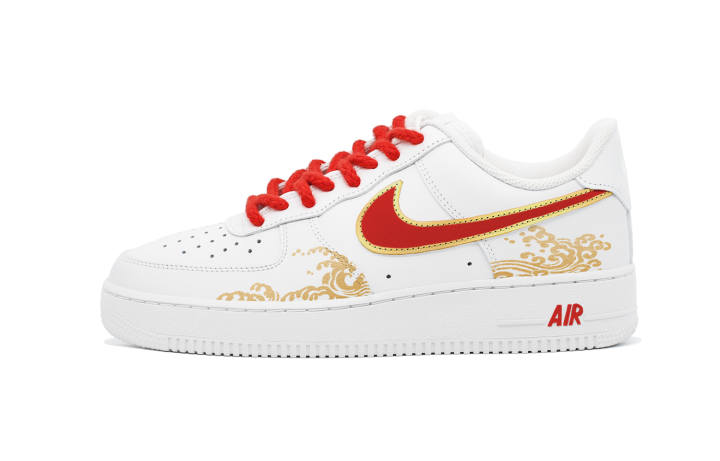 Nike Nike Air Force 1 CNY Collection, Auspicious Clouds, Prosperity Low top Skateboard Shoes Unisex White Red Gold
