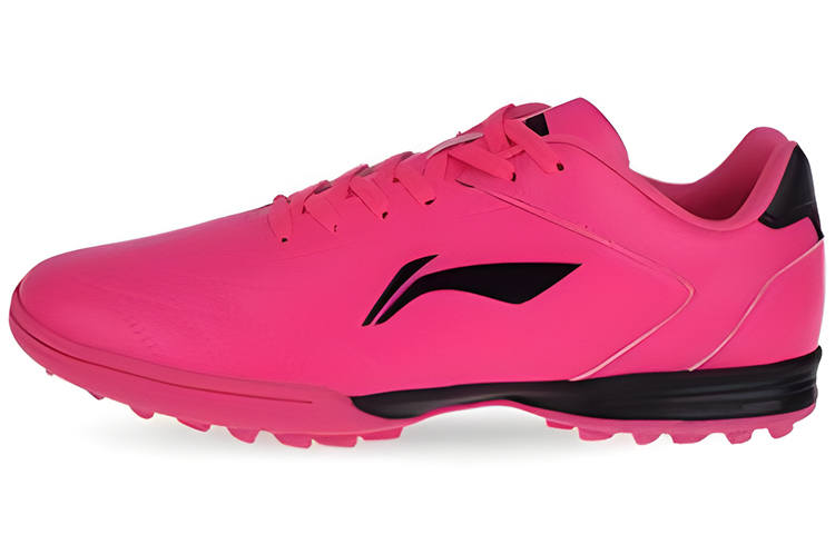 Li-Ning Li Ning TF Turf Cushioning Slip Resistant Abrasion Resistant Soccer Shoes Men's Pink