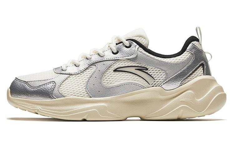 Anta Abrasion Resistant Low top Casual Shoes Men's White Gray Silver