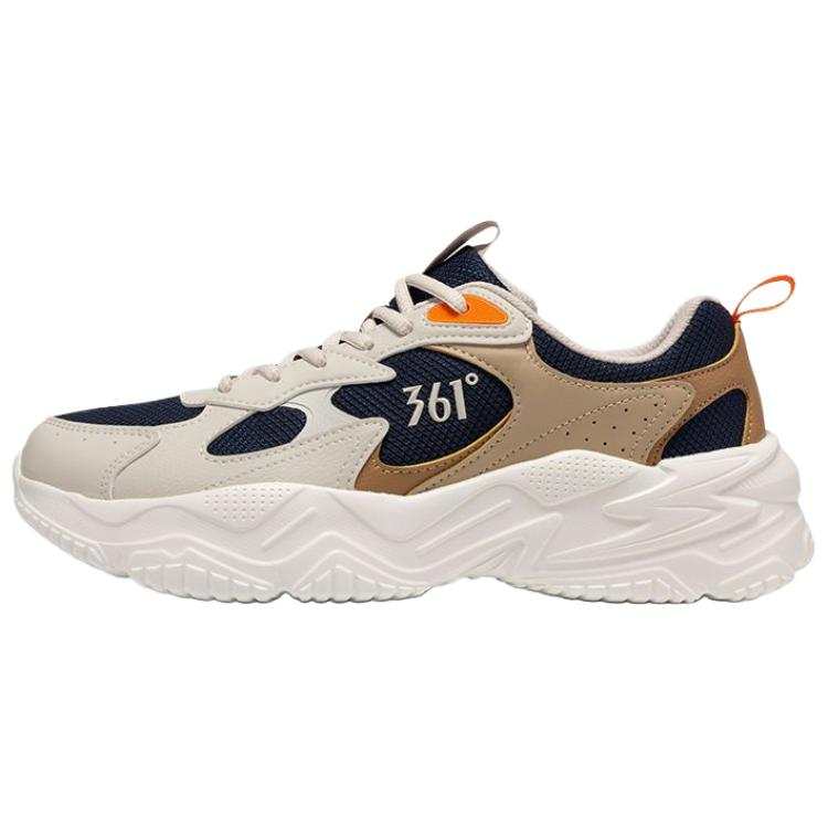361° Breathable Lightweight Height Increasing Low top Casual Shoes Men's Oat Milk Ink Blue