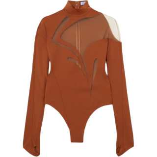 Mugler illusion mesh-panelled bodysuit