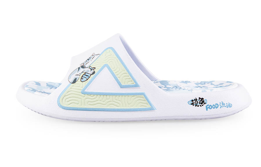 PEAK Tai Ji1.0 Quiet, Odor Resistant, Abrasion Resistant Slide Slippers Unisex White Blue