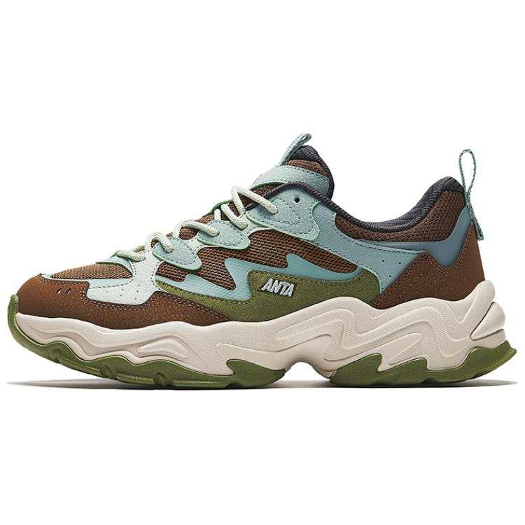 Anta Meteorite 2 Cushioning Low top Casual Shoes Men's Brown Green Blue