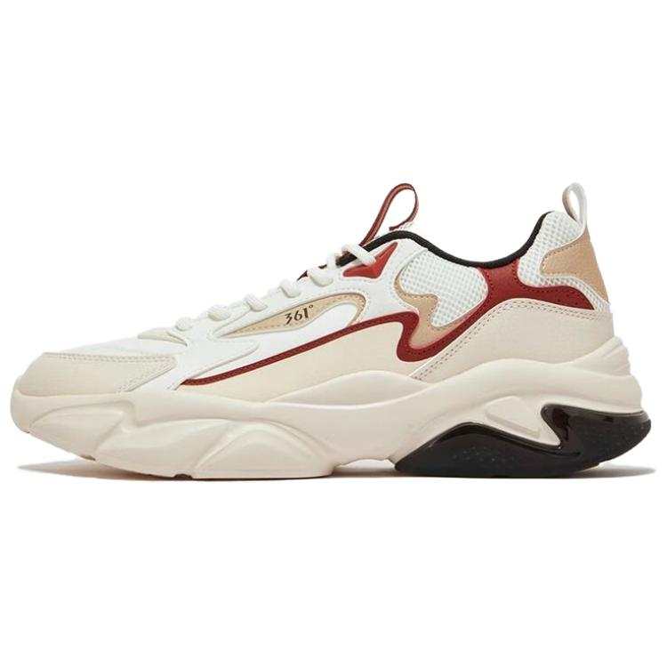 361° Slip Resistant Abrasion Resistant Low top Casual Shoes Men's Beige White Red