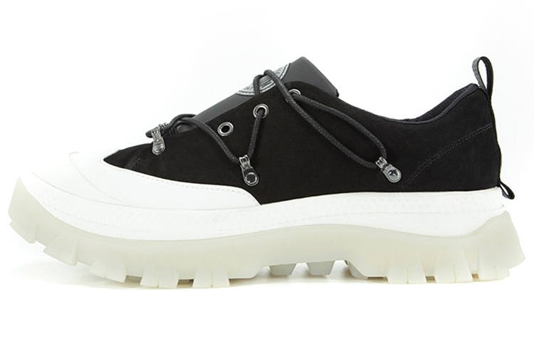 Palladium Pampa Cow Split Leather Height Increasing Height Increasing Low top Casual Shoes Unisex Black