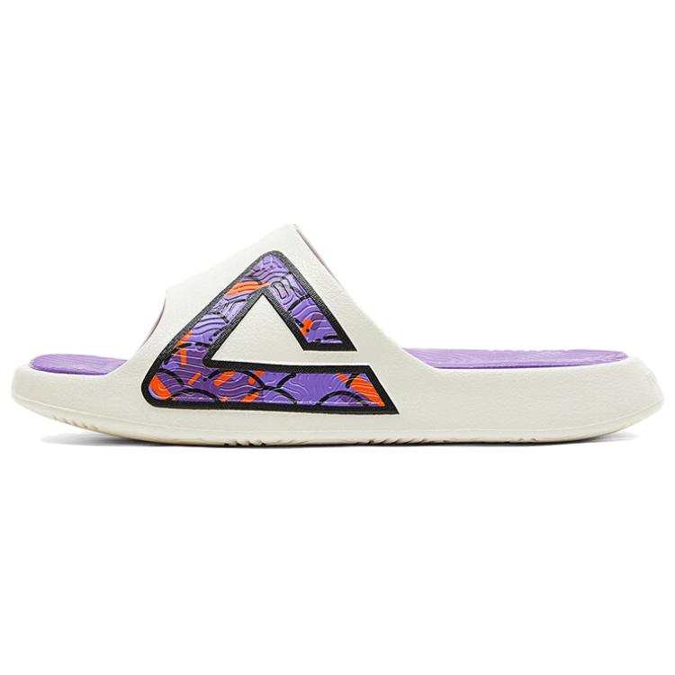 PEAK Taichi National Innovation Slip Resistant Abrasion Resistant Cushioning Slide Slippers Women's White Purple