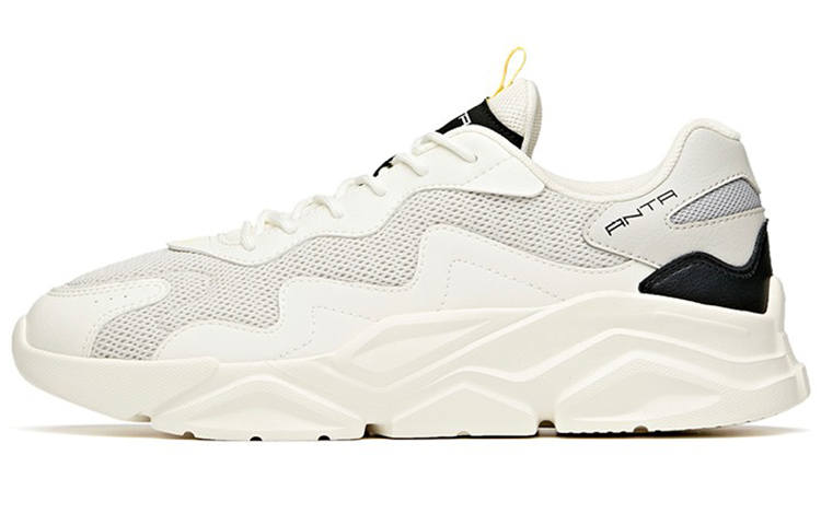 Anta Life Collection Textile, Synthetic Leather Wear resistant And Lightweight Low top Casual Shoes Men's White Gray