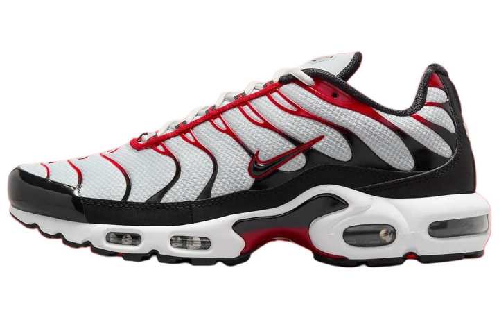 Nike Nike Air Max Plus Mesh Abrasion Resistant Abrasion Resistant Low top Casual Shoes Men's Black/White/Red