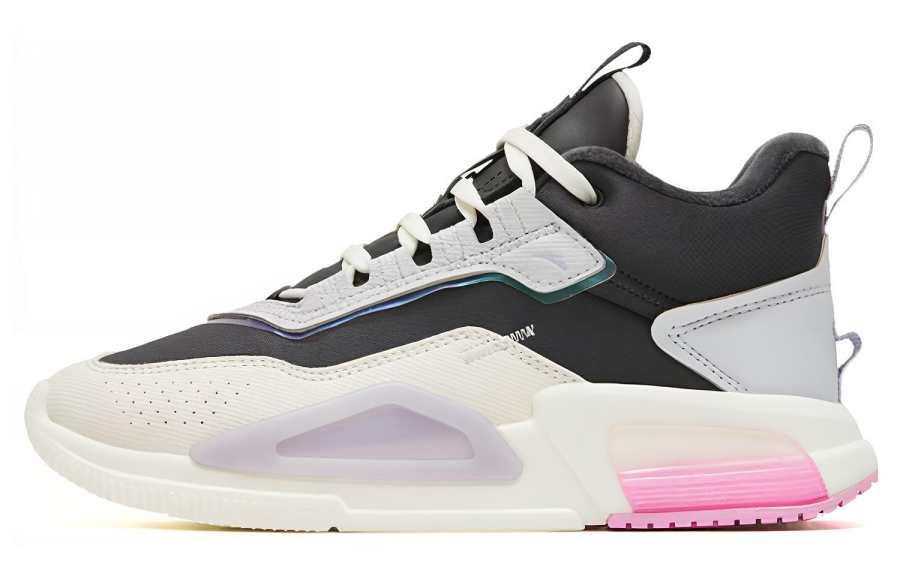 Anta Rubik's Cube 4 Synthetic Leather Cushioning Thermal High top Sports Casual Shoes Women's Black White